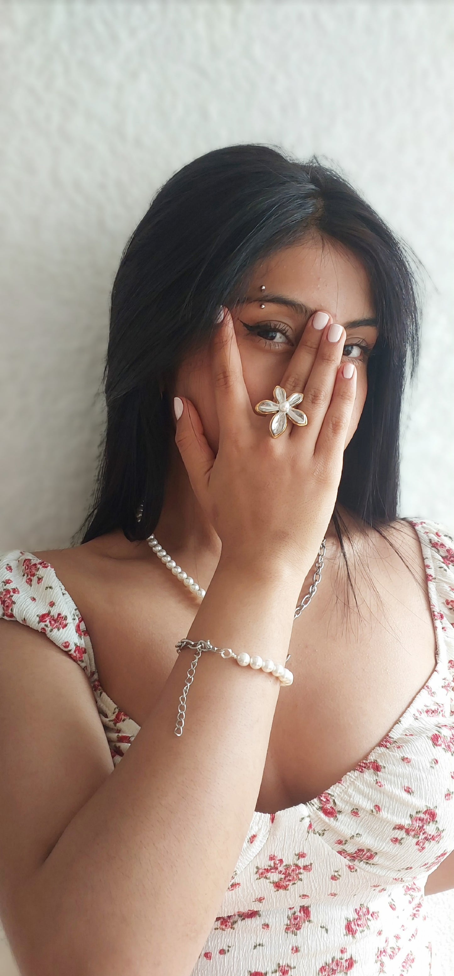 Anillo de Flor Dorado y Plateado